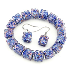 Šperky Murano Millefiori - Set SIERRA - modrý