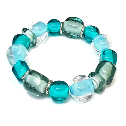 Šperky Murano Millefiori - Náramok AISHA - tyrkysový