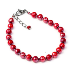Šperky Murano Millefiori - Náramok KORNELIA - červený