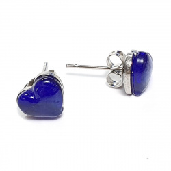 Šperky Murano Millefiori - Náušnice MAGIC HEART - modré