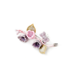 Šperky Murano Millefiori - Brošňa CRENGUTA - fialovo rúžová