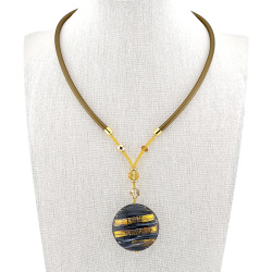 Náhrdelník MOON - kaki zlatý