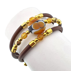 Náramok MOON - zlato - hnedý