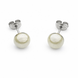  Šperky Murano Millefiori - Náušnice PERALDI - šedo-béžové