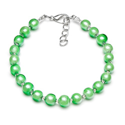 Šperky Murano Millefiori - Náramok PERALDI - svetlo zelený