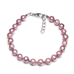 Šperky Murano Millefiori - Náramok PERALDI - ružovo fialový