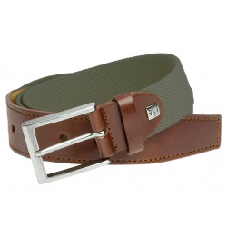 Lindenmann - módne doplnky pre mužov a ženy - Opasok Lindenmann 146 strečový - hnedo zelený