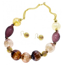Šperky Murano Millefiori - Set ANFISA - ružová
