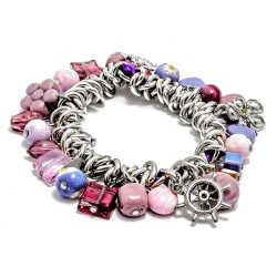 Šperky Murano Millefiori - Náramok DALIA - fialový