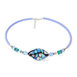 Šperky Murano Millefiori - Náhrdelník JENNIFER SKY - modrý