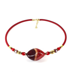 Šperky Murano Millefiori - Náhrdelník JENNIFER CRIMSON - červený