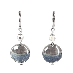 Šperky Murano Millefiori - Náušnice TINA GRAPHITE - šedé