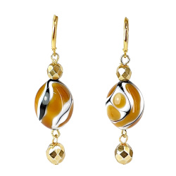 Šperky Murano Millefiori - Náušnice SERENA GIRRAFE- zelené