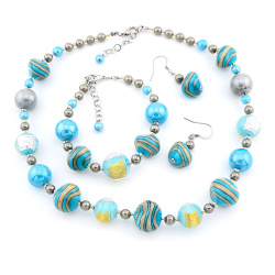 Šperky Murano Millefiori - Set CHIRAS - tyrkysový