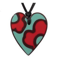 Šperky ZSISKA - Náhrdelník PRIMA HEART - červeno-tyrkysový