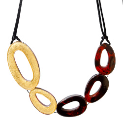 Šperky ZSISKA - Náhrdelník RHAPSODY 5 hnedo-zlatý