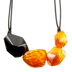Šperky ZSISKA - Náhrdelník EMPRESS 4 oranžovo-čierny