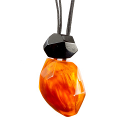 Náhrdelník EMPRESS 2 oranžovo-čierny