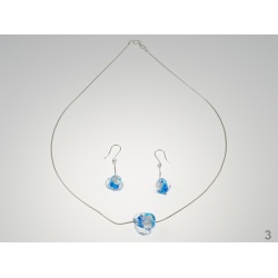 Šperky Murano Millefiori - Set CHANEL - tyrkysová