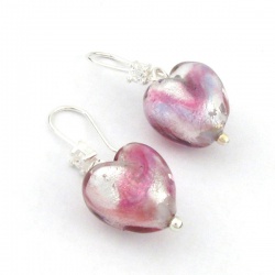 Šperky Murano Millefiori - Náušnice CHERI  - bielo - ružové