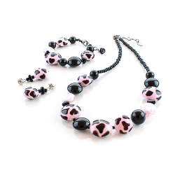 Šperky Murano Millefiori - Set CHIANA  - ružový