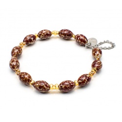 Šperky Murano Millefiori - Náramok DANY - hnedý