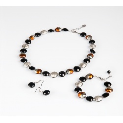 Šperky Murano Millefiori - Set DONNA - šedá