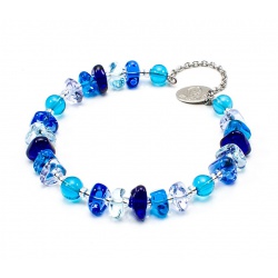 Šperky Murano Millefiori - Náramok ELZA - tyrkysový
