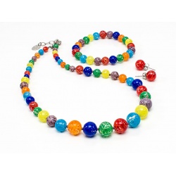 Šperky Murano Millefiori - Set HELENE - farebný