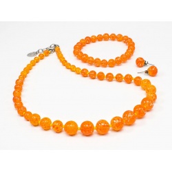 Šperky Murano Millefiori - Set HELENE - oranžový