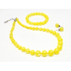 Šperky Murano Millefiori - Set HELENE - žltý