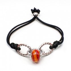 Šperky Murano Millefiori - Náramok HELOISE - červený