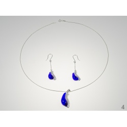 Šperky Murano Millefiori - Set IOANA -  modrý
