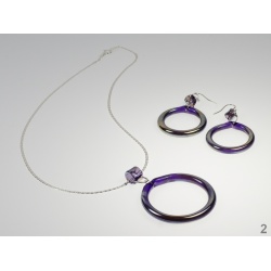 Šperky Murano Millefiori - Set IRIADA - fialová