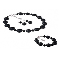 Šperky Murano Millefiori - Set IRINA - čierny