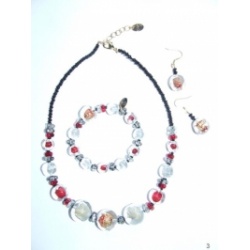Šperky Murano Millefiori - Set LYDIA - červený