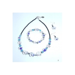 Šperky Murano Millefiori - Set LYDIA  -  modrý
