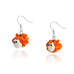 Šperky Murano Millefiori - Náušnice OVEČKA - oranžové