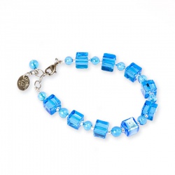 Šperky Murano Millefiori - Náramok VERA - tyrkysový