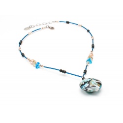 Šperky Murano Millefiori - Náhrdelník ZURIE - modrý