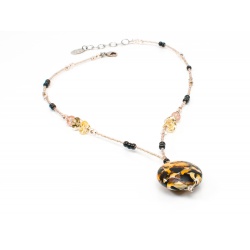 Šperky Murano Millefiori - Náhrdelník ZURIE - hnedý