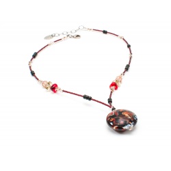 Šperky Murano Millefiori - Náhrdelník ZURIE - červený