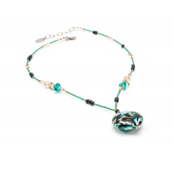 Šperky Murano Millefiori - Náhrdelník ZURIE - tyrkysový