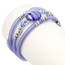 Šperky Murano Millefiori - Náramok MOON AMETHYST - fialovo modra