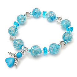 Šperky Murano Millefiori - Náramok ANGEL - tyrkysový
