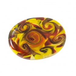 Šperky Murano Millefiori - Brošňa ARIADNE - žlto-hneda