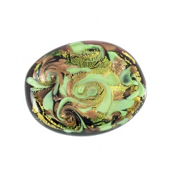 Šperky Murano Millefiori - Brošňa ARIADNE - zelená