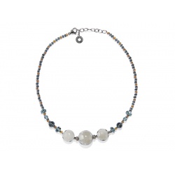 Šperky MURANO Antica Murinna  - Náhrdelník Audrey 6 - sivý