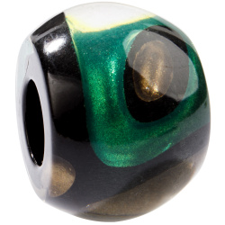 Šperky ZSISKA - Náhrdelník - Korálka GLITZ - čierno-zelená