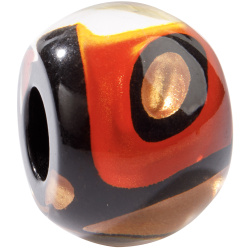 Šperky ZSISKA - Náhrdelník - Korálka GLITZ - čierna s červeno-medenou